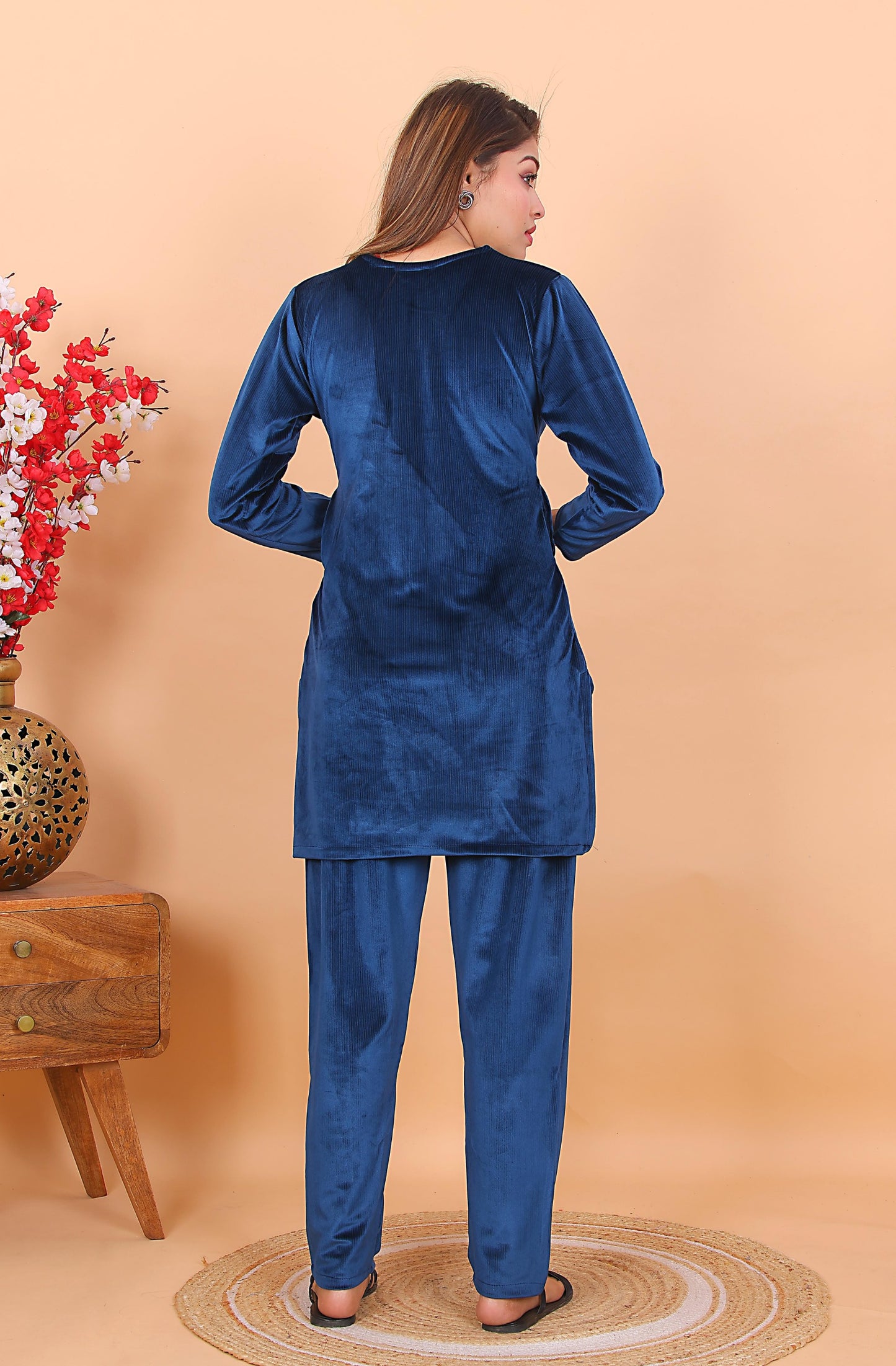 AdaFashions Velvet Co-Ord Set – Luxe Nightwear Edition